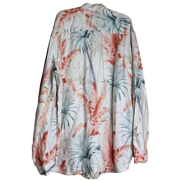 Tommy Bahama Relax Shirt Mens XLT Linen Long Sleeve Tropical Vacation Resortwear - Picture 2 of 12